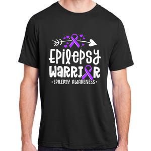 Epilepsy Warrior Ribbon Purple Epilepsy Awareness Support Adult ChromaSoft Performance T-Shirt