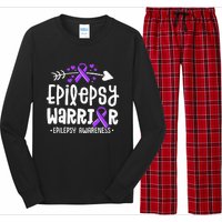 Epilepsy Warrior Ribbon Purple Epilepsy Awareness Support Long Sleeve Pajama Set