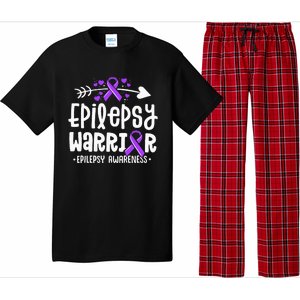 Epilepsy Warrior Ribbon Purple Epilepsy Awareness Support Pajama Set