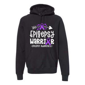 Epilepsy Warrior Ribbon Purple Epilepsy Awareness Support Premium Hoodie