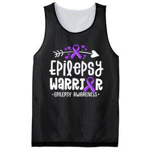 Epilepsy Warrior Ribbon Purple Epilepsy Awareness Support Mesh Reversible Basketball Jersey Tank