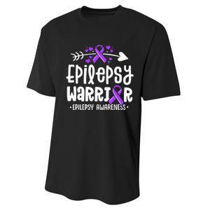 Epilepsy Warrior Ribbon Purple Epilepsy Awareness Support Performance Sprint T-Shirt