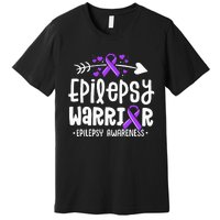 Epilepsy Warrior Ribbon Purple Epilepsy Awareness Support Premium T-Shirt