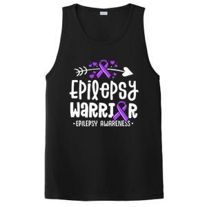 Epilepsy Warrior Ribbon Purple Epilepsy Awareness Support PosiCharge Competitor Tank