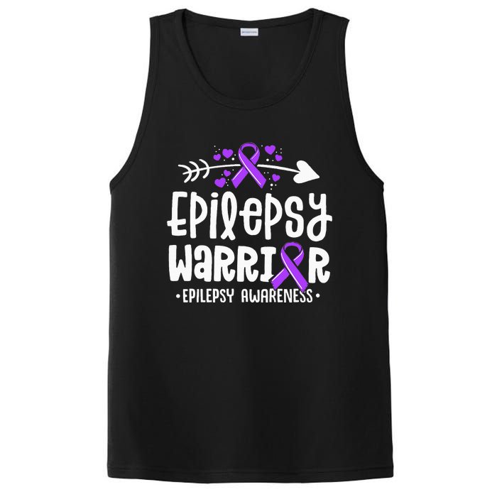 Epilepsy Warrior Ribbon Purple Epilepsy Awareness Support PosiCharge Competitor Tank