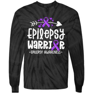 Epilepsy Warrior Ribbon Purple Epilepsy Awareness Support Tie-Dye Long Sleeve Shirt