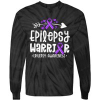 Epilepsy Warrior Ribbon Purple Epilepsy Awareness Support Tie-Dye Long Sleeve Shirt