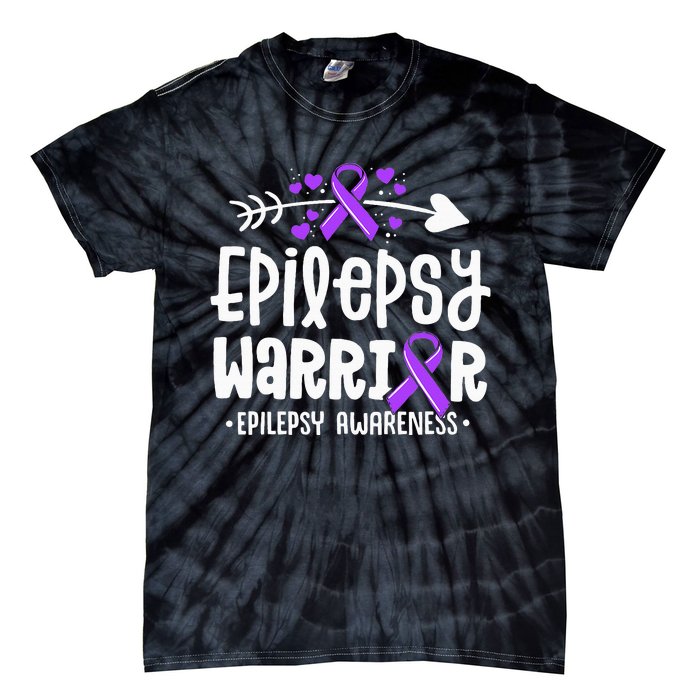 Epilepsy Warrior Ribbon Purple Epilepsy Awareness Support Tie-Dye T-Shirt