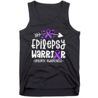 Epilepsy Warrior Ribbon Purple Epilepsy Awareness Support Tank Top