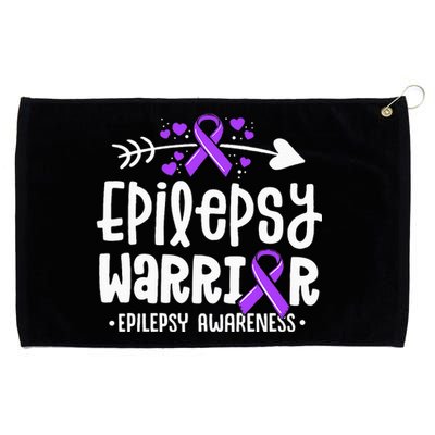 Epilepsy Warrior Ribbon Purple Epilepsy Awareness Support Grommeted Golf Towel