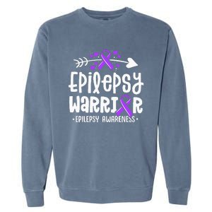 Epilepsy Warrior Ribbon Purple Epilepsy Awareness Support Garment-Dyed Sweatshirt