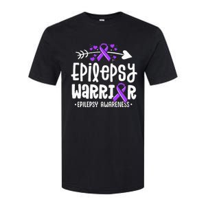 Epilepsy Warrior Ribbon Purple Epilepsy Awareness Support Softstyle CVC T-Shirt