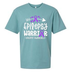 Epilepsy Warrior Ribbon Purple Epilepsy Awareness Support Sueded Cloud Jersey T-Shirt