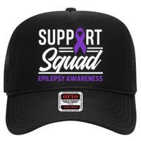 Epilepsy Warrior Support Squad Support Epilepsy Awareness High Crown Mesh Back Trucker Hat