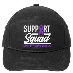 Epilepsy Warrior Support Squad Support Epilepsy Awareness 7-Panel Snapback Hat