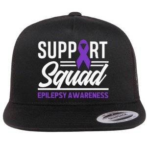 Epilepsy Warrior Support Squad Support Epilepsy Awareness Flat Bill Trucker Hat