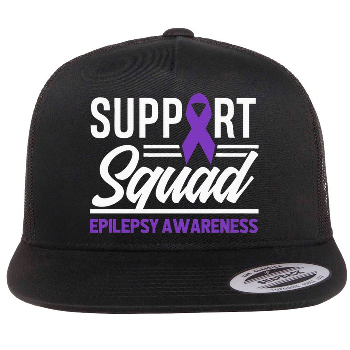 Epilepsy Warrior Support Squad Support Epilepsy Awareness Flat Bill Trucker Hat