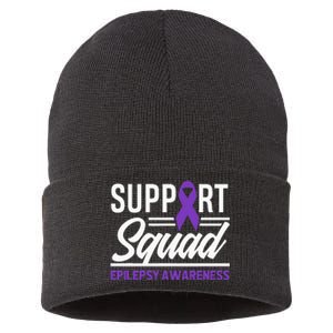 Epilepsy Warrior Support Squad Support Epilepsy Awareness Sustainable Knit Beanie