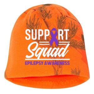 Epilepsy Warrior Support Squad Support Epilepsy Awareness Kati - Camo Knit Beanie