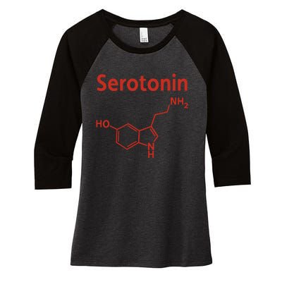 Endra Wearing Serotonin Comfy Women's Tri-Blend 3/4-Sleeve Raglan Shirt