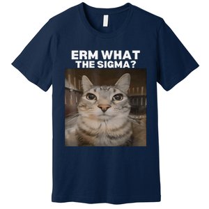 Erm What Sigma Meme Cat Meme Internet Memes Funny Meme Genz Premium T-Shirt