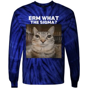 Erm What Sigma Meme Cat Meme Internet Memes Funny Meme Genz Tie-Dye Long Sleeve Shirt