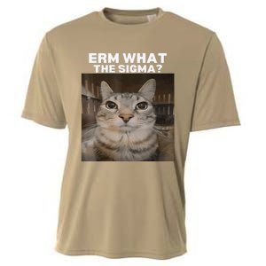 Erm What Sigma Meme Cat Meme Internet Memes Funny Meme Genz Cooling Performance Crew T-Shirt