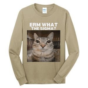 Erm What Sigma Meme Cat Meme Internet Memes Funny Meme Genz Tall Long Sleeve T-Shirt