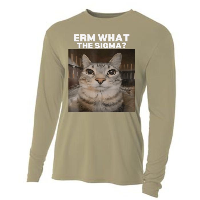 Erm What Sigma Meme Cat Meme Internet Memes Funny Meme Genz Cooling Performance Long Sleeve Crew