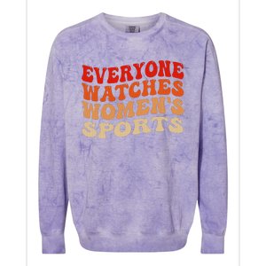 Everyone Watches Sports Female Athletes Colorblast Crewneck Sweatshirt