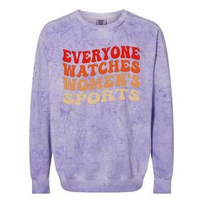 Everyone Watches Sports Female Athletes Colorblast Crewneck Sweatshirt