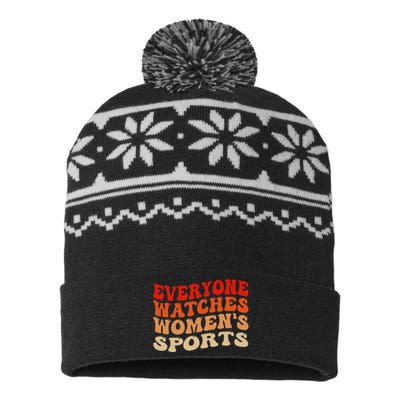 Everyone Watches Sports Female Athletes USA-Made Snowflake Beanie