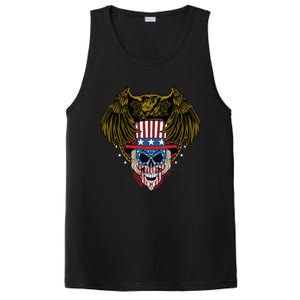 Eagle With Skull American Flag Fourth Of July Patriotic Gift PosiCharge Competitor Tank