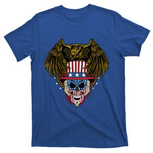 Eagle With Skull American Flag Fourth Of July Patriotic Gift T-Shirt