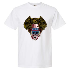 Eagle With Skull American Flag Fourth Of July Patriotic Gift Garment-Dyed Heavyweight T-Shirt