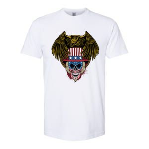 Eagle With Skull American Flag Fourth Of July Patriotic Gift Softstyle CVC T-Shirt