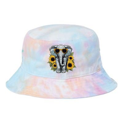 Elephant With Sunglasses And Sunflowers Tie Dye Newport Bucket Hat