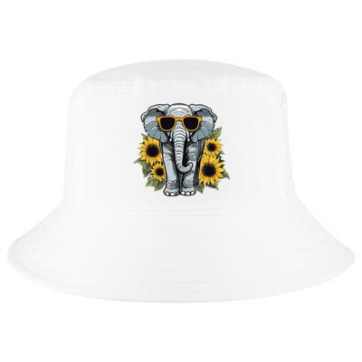 Elephant With Sunglasses And Sunflowers Cool Comfort Performance Bucket Hat