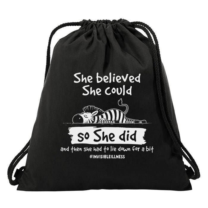Eds Warrior She Had To Lie Down For A Bit Invisible Illness Drawstring Bag