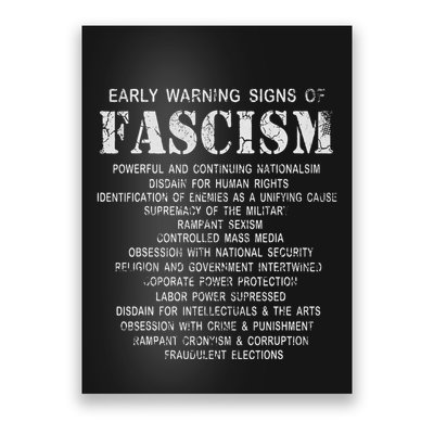 Early Warning Signs Of Fascism Poster