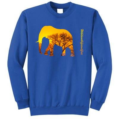 Elephant With Sunset In Africa Wildlife Elephants Gift Sweatshirt