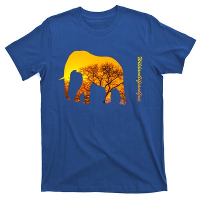 Elephant With Sunset In Africa Wildlife Elephants Gift T-Shirt