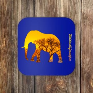 Elephant With Sunset In Africa Wildlife Elephants Gift Coaster