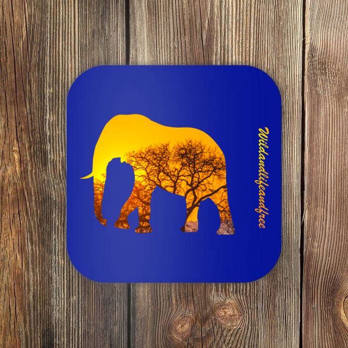 Elephant With Sunset In Africa Wildlife Elephants Gift Coaster