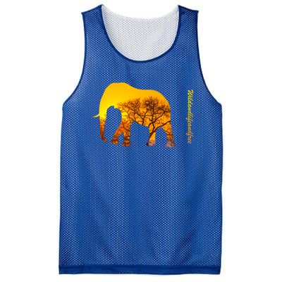 Elephant With Sunset In Africa Wildlife Elephants Gift Mesh Reversible Basketball Jersey Tank