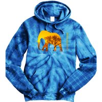 Elephant With Sunset In Africa Wildlife Elephants Gift Tie Dye Hoodie