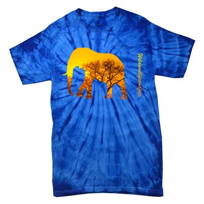 Elephant With Sunset In Africa Wildlife Elephants Gift Tie-Dye T-Shirt