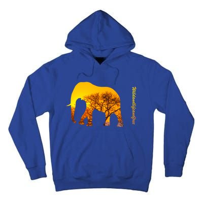 Elephant With Sunset In Africa Wildlife Elephants Gift Tall Hoodie