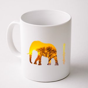 Elephant With Sunset In Africa Wildlife Elephants Gift Coffee Mug