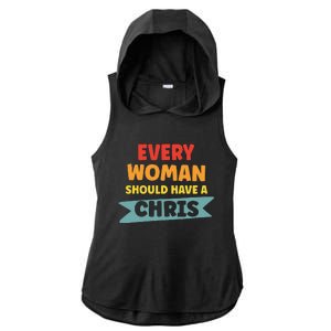 Every Woman Should Have A Chris Ladies PosiCharge Tri-Blend Wicking Draft Hoodie Tank